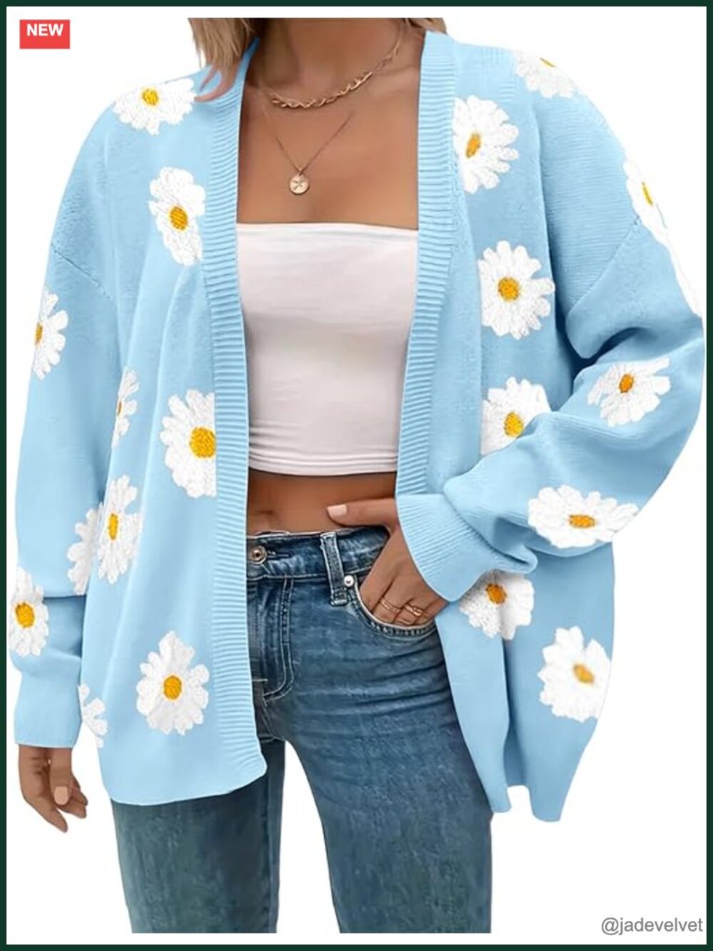 Plus Size Floral Print Long Sleeve Oversized Open Front Knit Cardigan Sweater